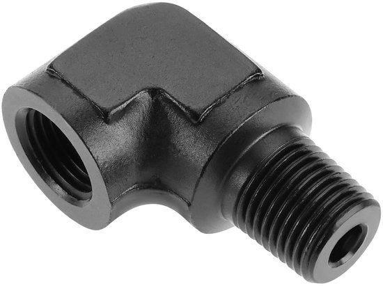 Adattatore di 90 Gradi - Nero - Lega di Alluminio - Per Olio, Benzina, Acqua, Aria - 1/8 Pollici
