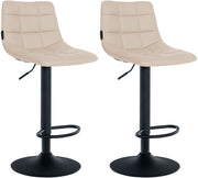 Set di 2 sgabelli da bar Jerry in similpelle crema,nero