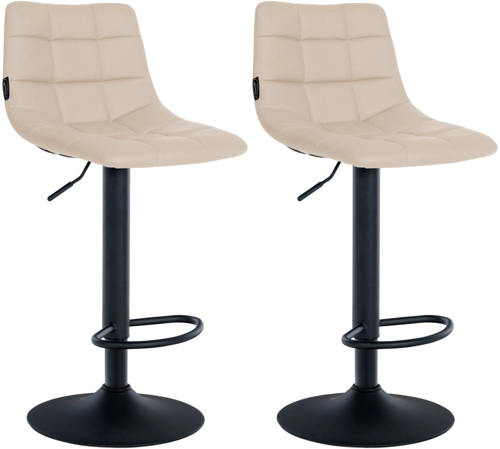 Set di 2 sgabelli da bar Jerry in similpelle crema,nero
