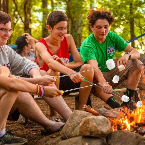 Spiedini Telescopici per Barbecue in Acciaio Inossidabile, Bastoncini per Marshmallow, Bastoncini per Pane, Spiedini per Kebab, Spiedini per Grill da Campeggio, Set di Accessori per Barbecue (10 pezzi)