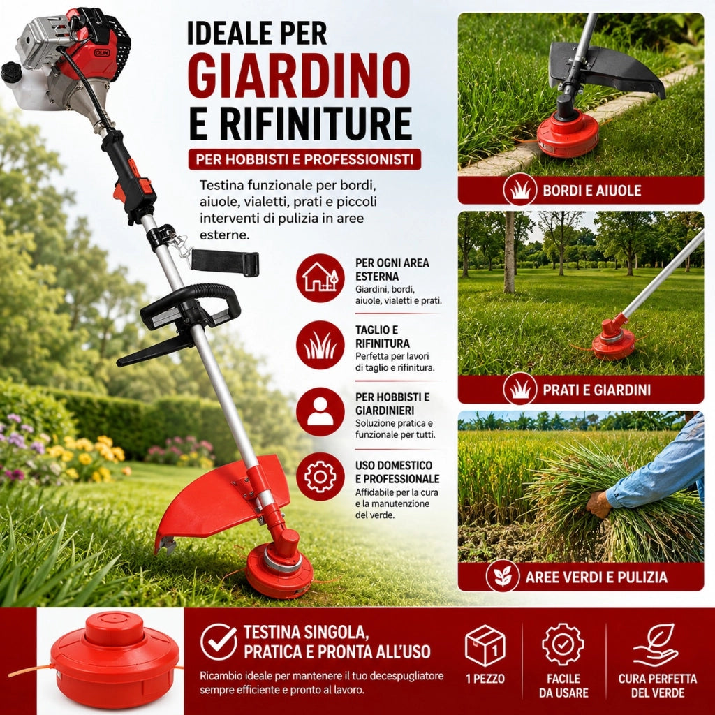 2 Testine Decespugliatore Tagliaerba Batti e Vai Tap And Go Filo 2,4 mm VG12224