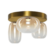 Plafoniera VASO Ø42 oro vetro fumé LED 12W 3000K Milagro