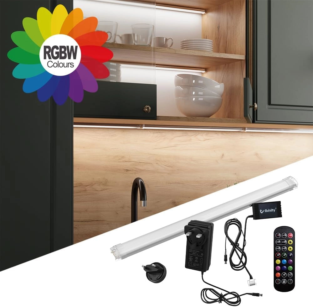 Cucina ad angolo Rick Sonoma/Bianco 207 x 167 cm, PL Marmo con striscia LED Vicco