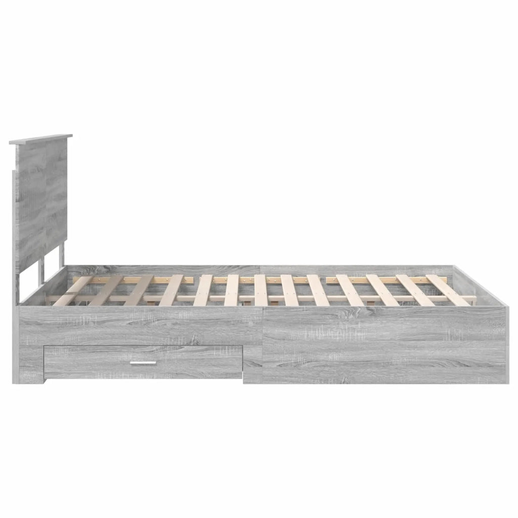 Struttura del letto con testiera Grigio Sonoma 150 x 200 cm