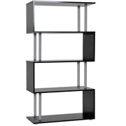 Libreria Design Moderno 4 Livelli ¨C zephmum ¨C 80x30x145 cm Nero