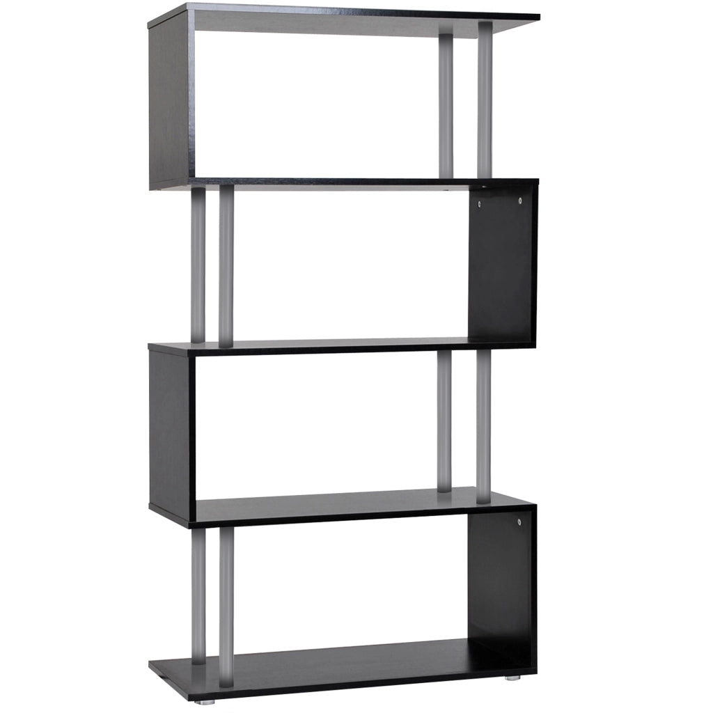 Libreria Design Moderno 4 Livelli ¨C zephmum ¨C 80x30x145 cm Nero