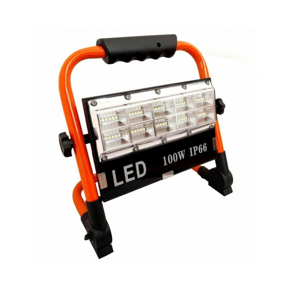 Trade Shop - Faro Faretto Led 100w Batteria Ricaricabile Torcia Da Lavoro 8505-smd Emergenza -