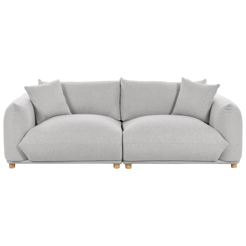 Divano in tessuto Grigio chiaro imbottito in poliestere 3 posti con cuscini decorativi Divano da soggiorno