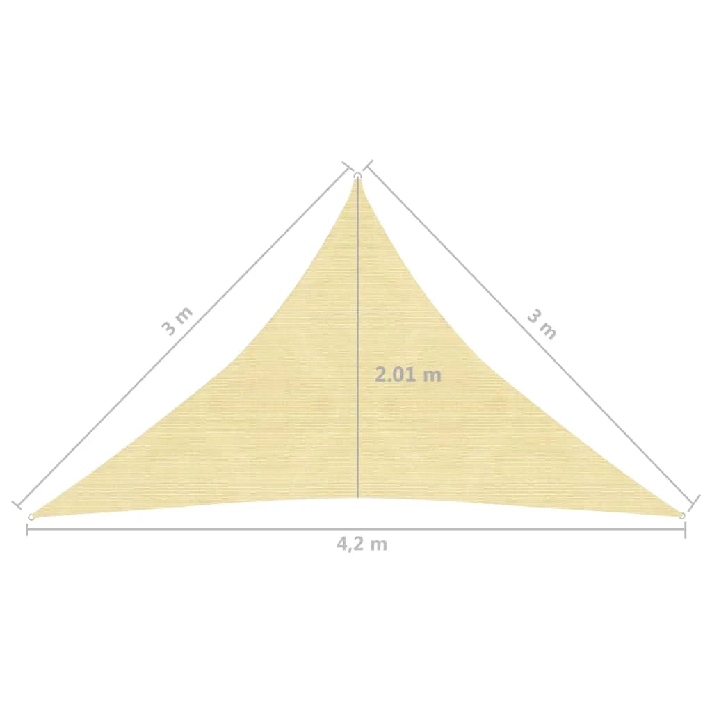 Vela ombreggiante/ombrellone 160 g/m² HDPE 3 x 3 x 4,2 m beige 02_0008969