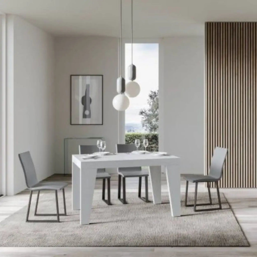 Tavolo allungabile 140/244x90 cm Naxy Premium colore bianco frassino