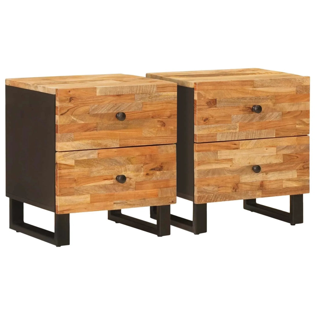 Set di 2 Comodini | Armadio da Notte | Mobiletto da notte con cassetto Marrone 40 x 33 x 46 cm