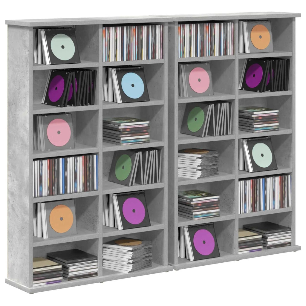 Mobile per CD 2 pz Grigio Cemento 60 x 17 x 92 cm 8012737