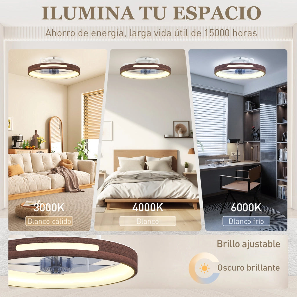 Ventilatore a Soffitto con Luce LED ¨C zephmum ¨C DC 40W Telecomando 6 Velocit¨¤ 3 Colori