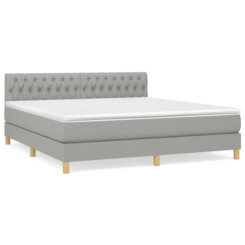 Giroletto a Molle con Materasso Grigio Chiaro180x200 cm Tessuto cod mxl 77556
