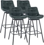Set di 4 sgabelli da bar girevoli in velluto Weston 7