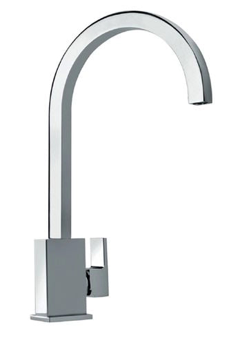 Miscelatore bocca Alta Lavello serie Verbania quadrato laterale Argo Rubinetterie Colore: Nero Opaco