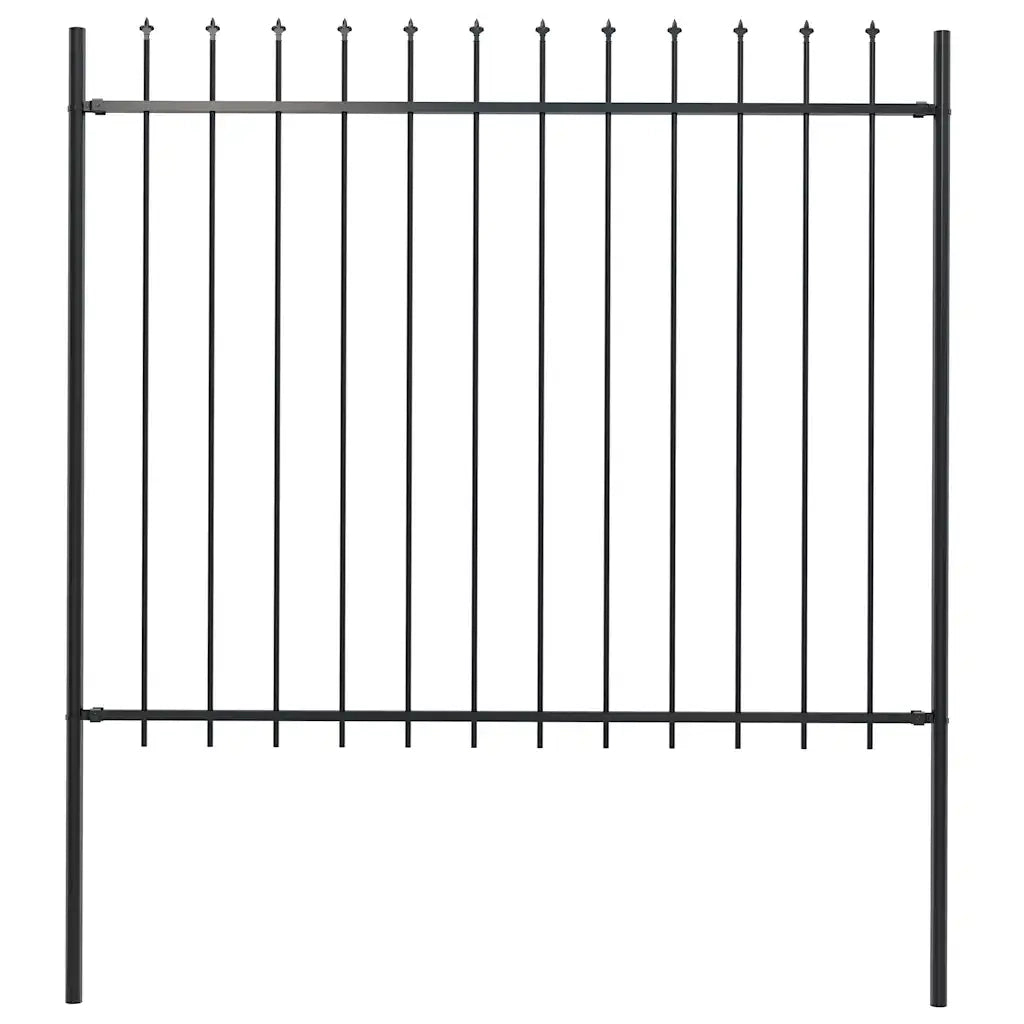 Recinzione da Giardino Woerden con Punta a Lancia in Acciaio 170x150 cm Nero 144927