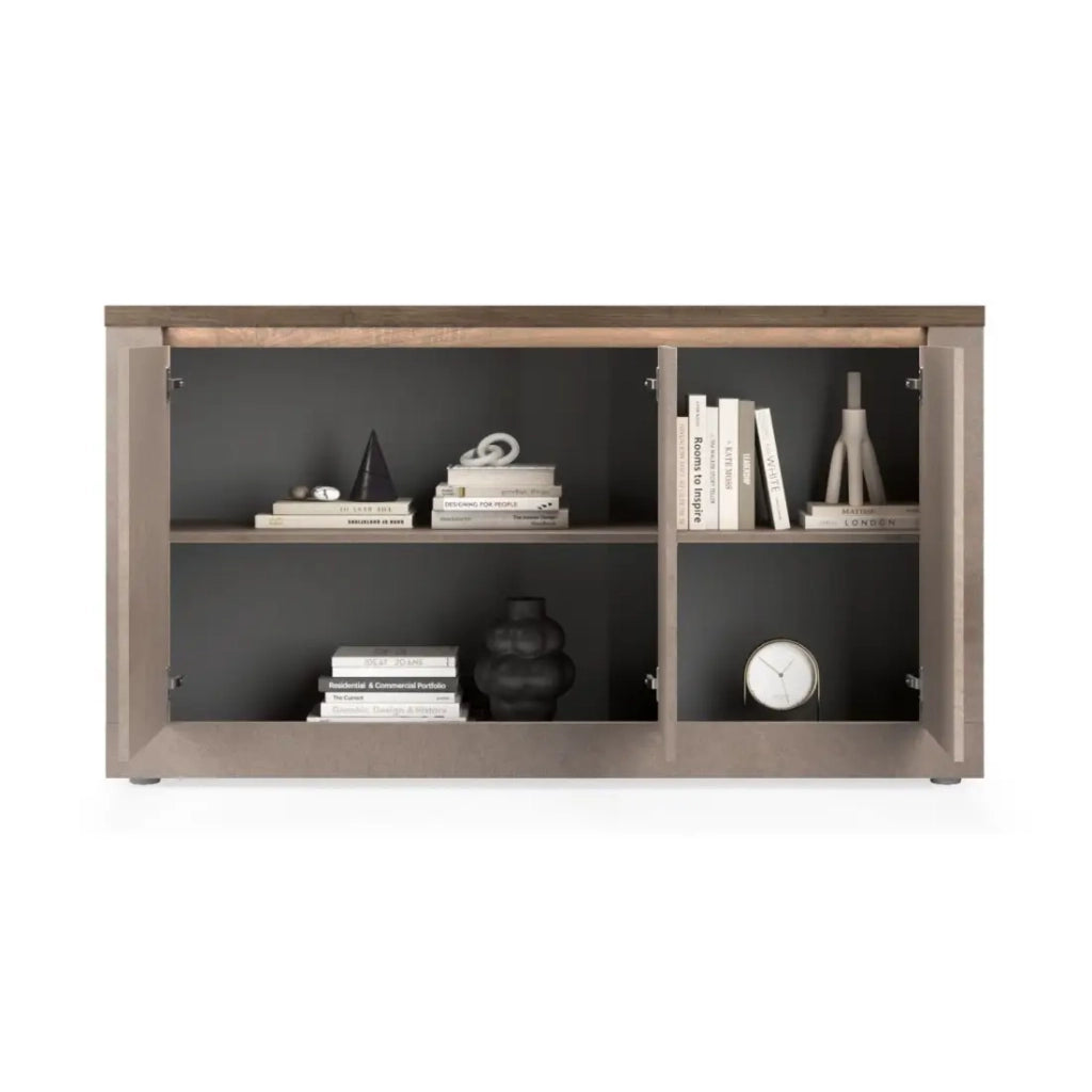 Buffet SASHA – 3 porte con LED – Bronzo e piano in legno Mercurio
