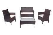 Salotto da giardino in rattan, set di divani da esterno in polyrattan marrone - Erica - RT-E09ZB