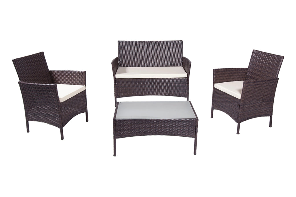 Salotto da giardino in rattan, set di divani da esterno in polyrattan marrone - Erica - RT-E09ZB