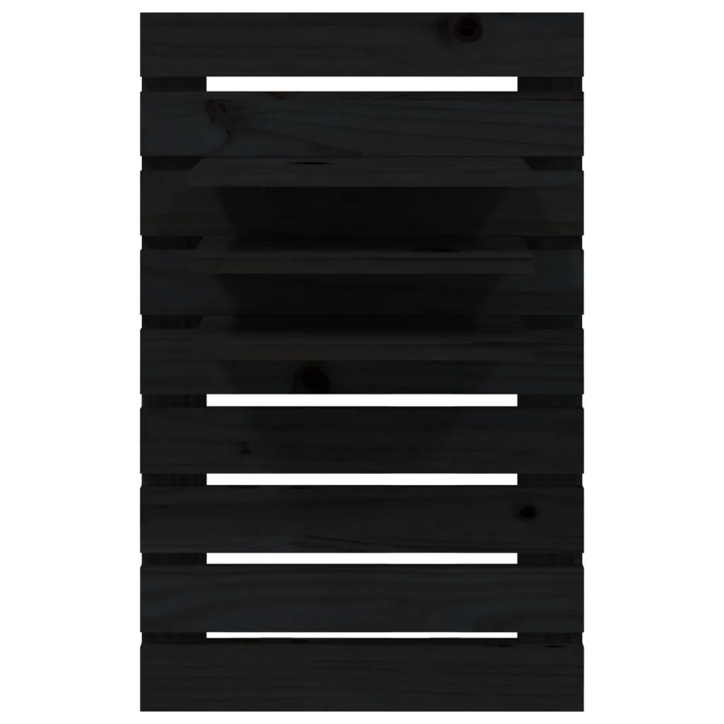 Mensole da Letto a Parete 2 pz Nero Legno Massello di Pino 824767