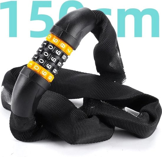 Cassafissa numerica 150 cm alta sicurezza codice a 5 cifre catena per bicicletta elettrica mountain bike trekking bicicletta da corsa motocicletta attrezzatura da esterno