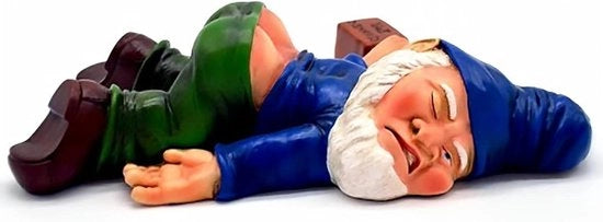 Figure di gnomi ubriachi per giardino (15 cm blu) - Ornamento di gnomi