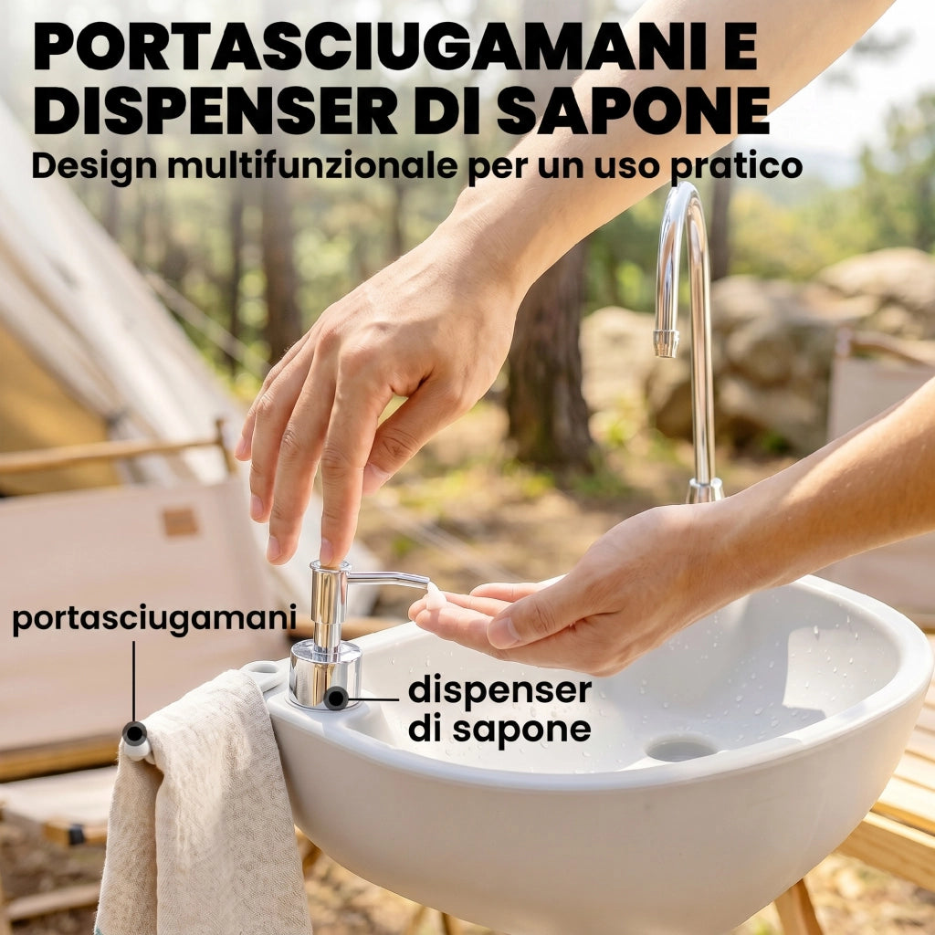 Lavabo Portatile con Ruote ¨C zephmum ¨C Serbatoio Acqua 17L, 51x33.5x103cm