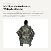 Poncho Acquapazza - Poncho Multifunzionale in Camouflage - Poncho da Pioggia Portatile - Leggero per l'Outdoor - Resistente ai Sforzi - Ideale per Escursioni - Impermeabile