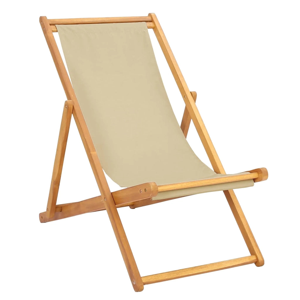 Sedia da spiaggia Beige Legno di teak solido 42032663