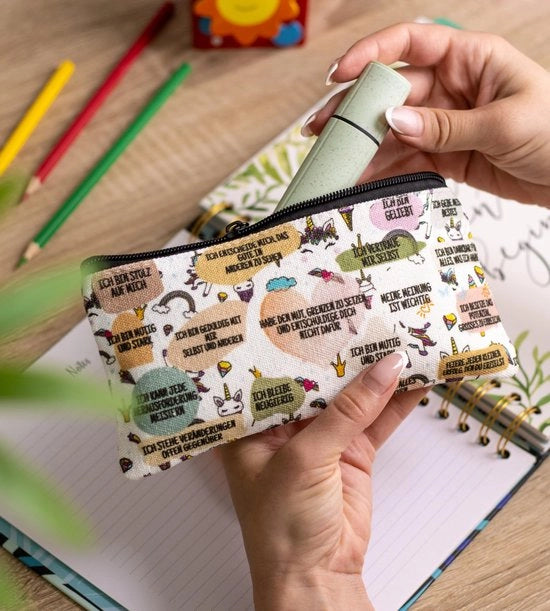 Regalo per sorella - migliore amica, piccoli kit di trucco naturali, kit di trucco per sorella maggiore, piccoli kit di trucco, regali per il battesimo per ragazze, sorelle (cassetta unicornio)