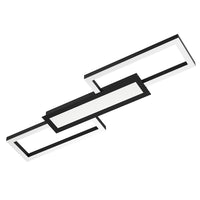 Plafoniera Moderna Monirote Acciaio Nero Luce Led Integrato 37W