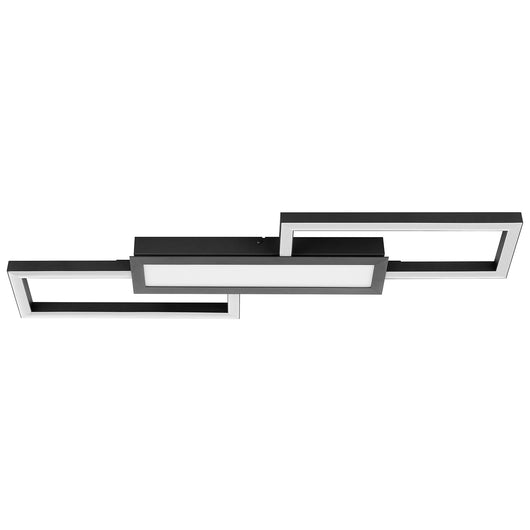 Plafoniera Moderna Monirote Acciaio Nero Luce Led Integrato 37W