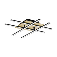 Plafoniera Moderna Marinello 1 Alluminio Nero 4 Luci Led Integrato 5,3W