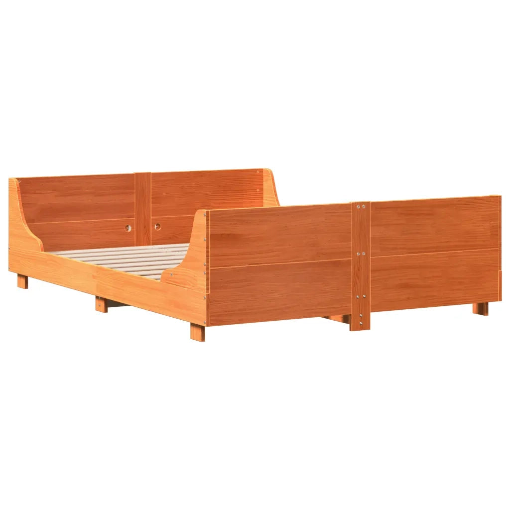 vidaXL Letto senza Materasso Marrone Cera 150x200 cm in Legno di Pino