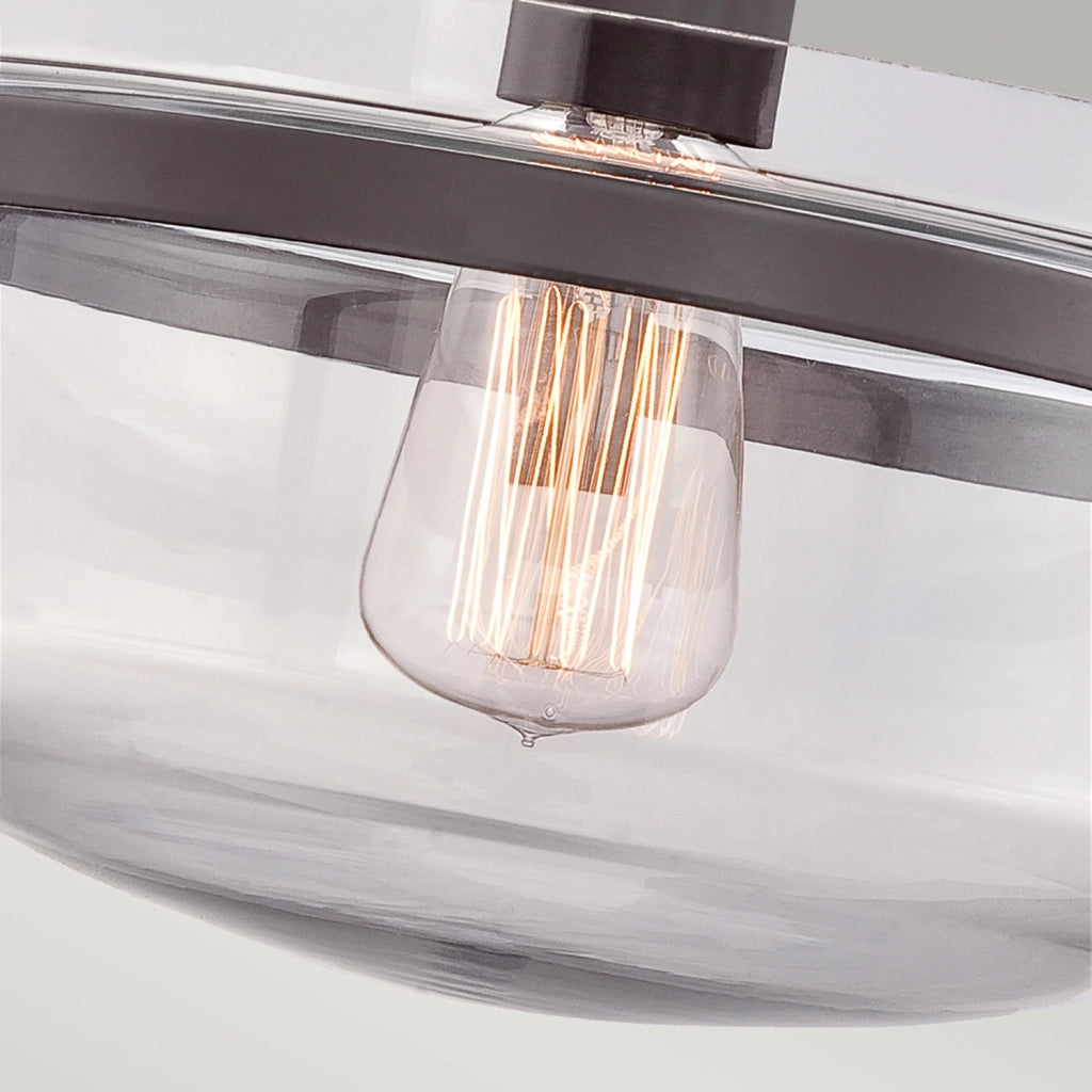 Lampada a Soffitto Industrial Nordica Trilogy Metallo Bronzo Antico 1 Luce E27