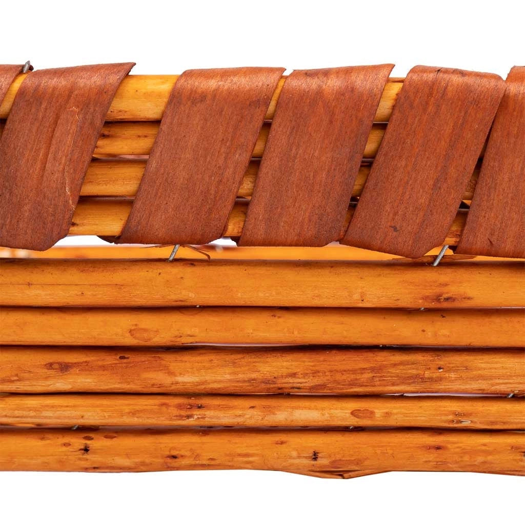 Vassoio in vimini e legno 38x22x9/12,5h cm