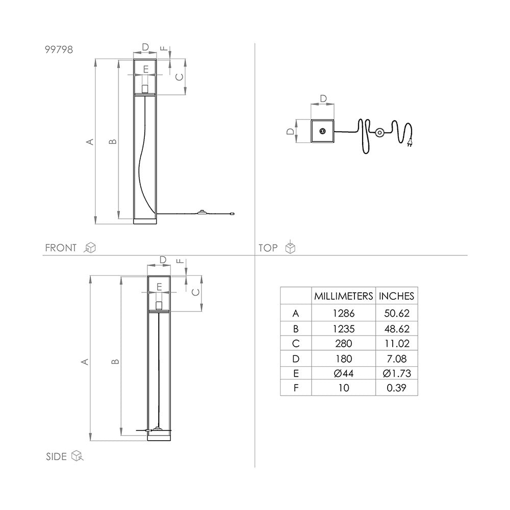 Piantana Industrial Libertad 1 Luce Metallo Nero E Marrone