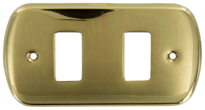 coprinterruttore mod."aurora"in ottone, posti 2 finitura oro lucido cod:ferx.9979