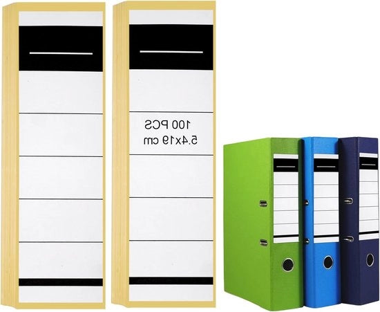 100 Stuks Etichette Adesiva per Cartelloni, Etichette Descrivibili per Cartellini, Ideali per Scuole e Biblioteche, 19 x 5,4 cm