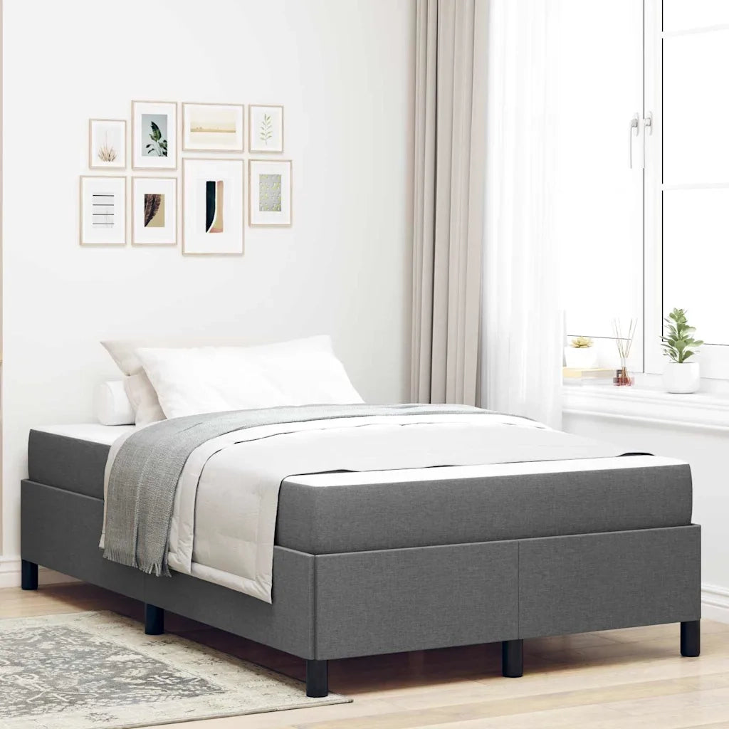 vidaXL Letto a molle Grigio scuro e Nero 120 x 190 cm