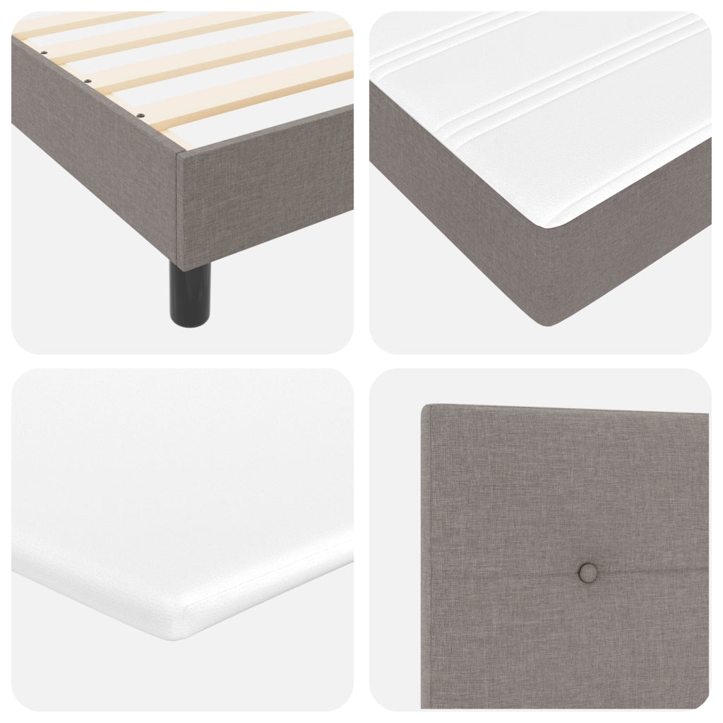Letto a Molle con Materasso Grigio Chiaro 80x200 cm Tessuto Set di 5