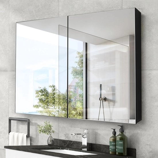 Organizzatore per la stanza da bagno - Cassetta specchio grande 80 x 60 cm nera alluminio - Improntata all'acqua - Montata sulla parete - Organizzatore per la stanza da bagno

Modello: 
Dimensioni: 80 x 60 cm
Materiali: Alluminio nero