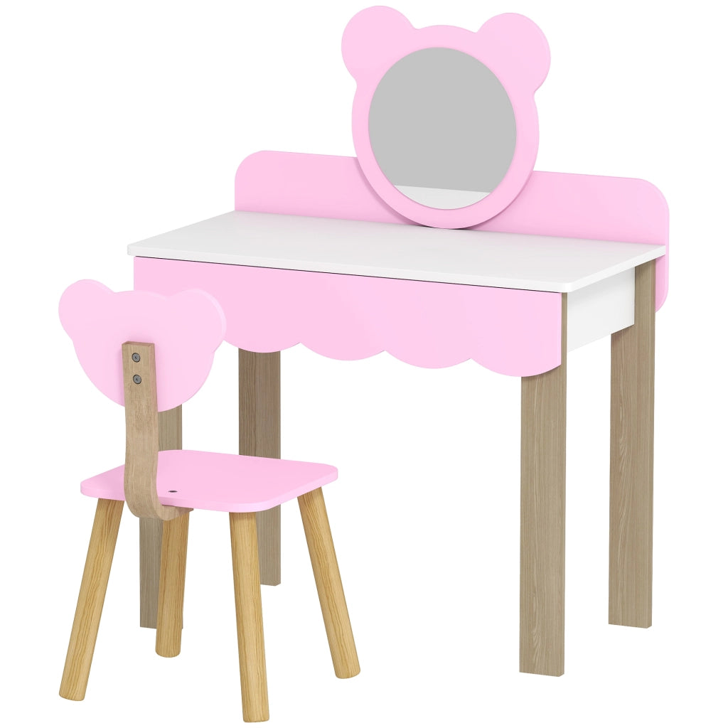 Cassettiera per Bambini con Specchio ¨C zephmum ¨C MDF, Rosa