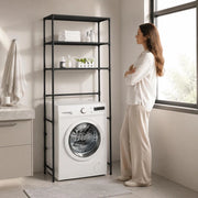 Washing Machine Shelf 3 Shelves Black 69x28x169 Cm