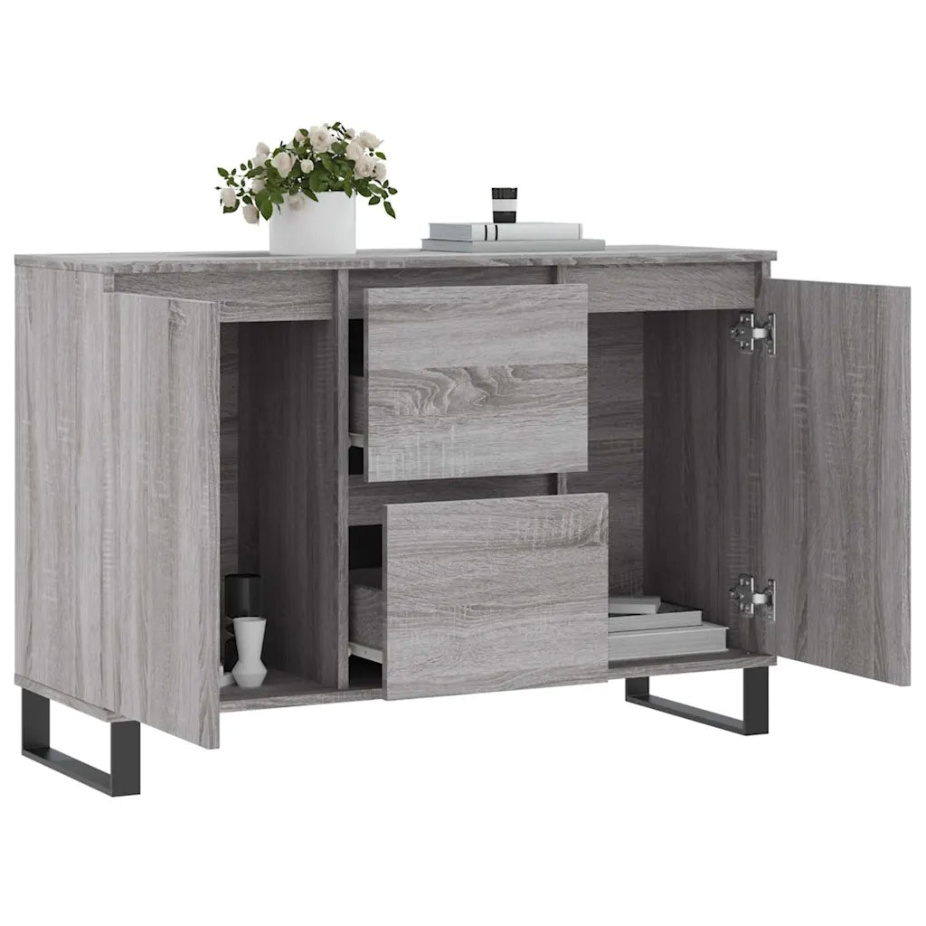 Credenza Grigio Sonoma 101,5x35x70 cm in Legno Multistrato 827218