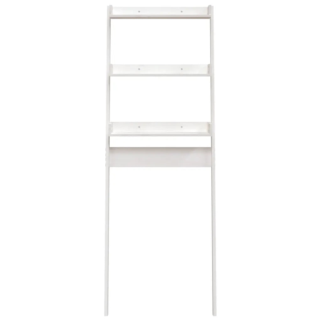 Rastrelliera da Bagno Bianca 63,5x32x179 cm Legno Massello Pino 824654