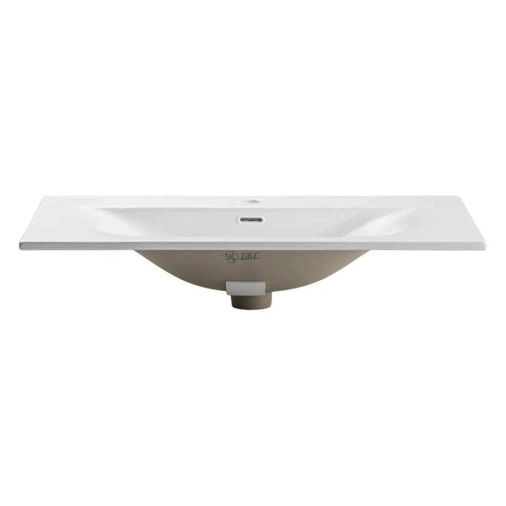 Lavabo da incasso VELOA 80 cm ceramica bianco opaco design moderno ovale