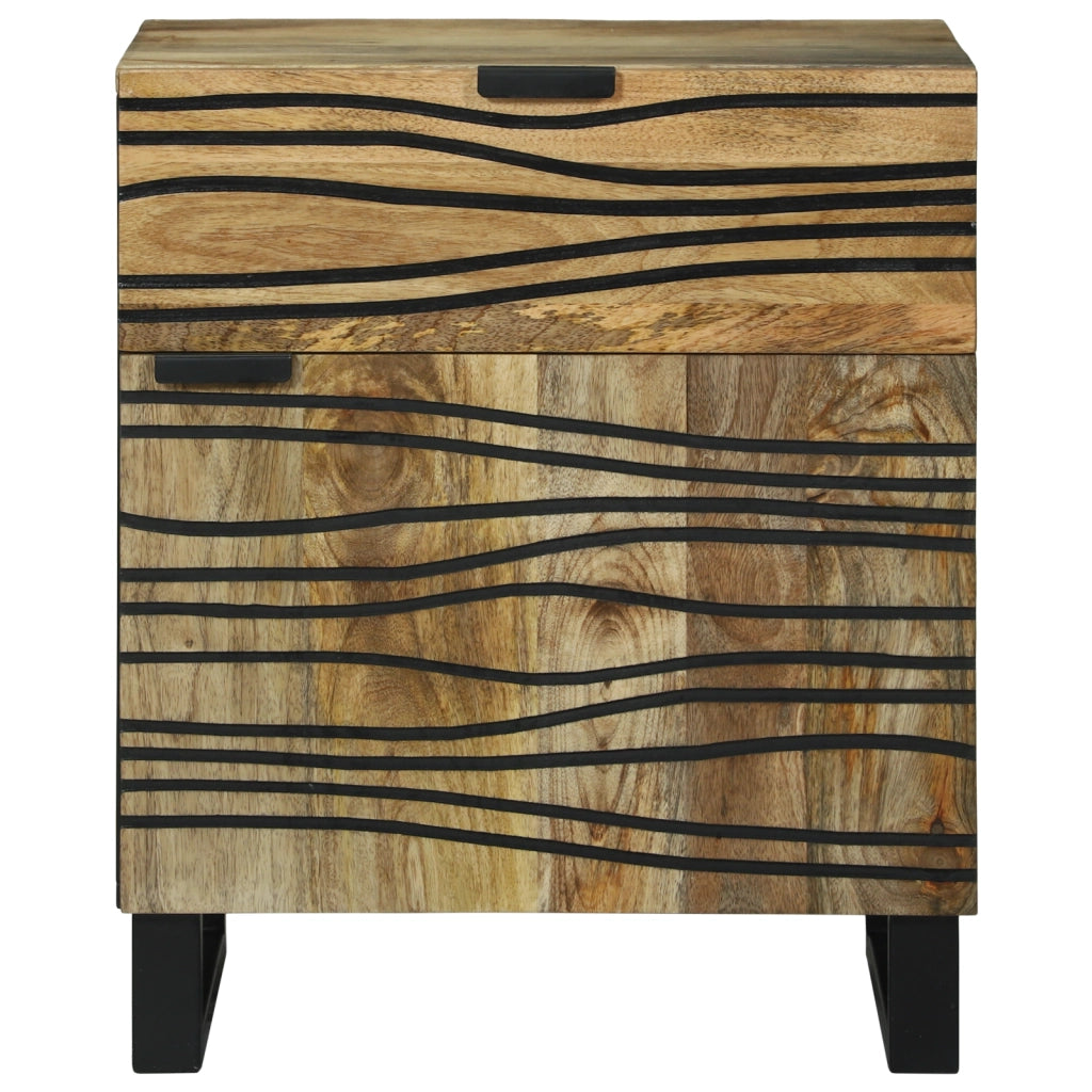Comodino 50x33x60 cm in legno massello di mango