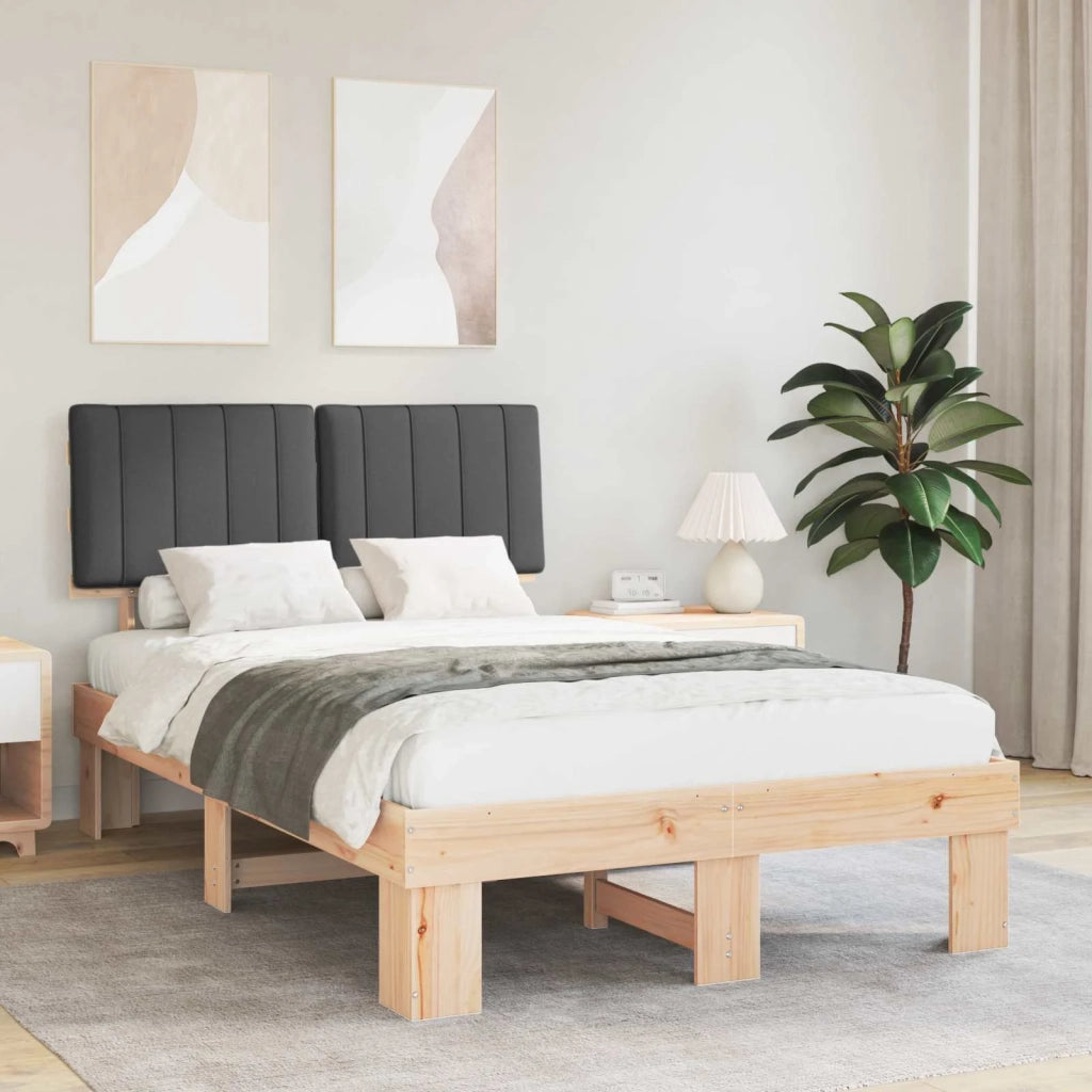 Letto con Testiera Rivestita Grigio scuro 120 x 190 cm 877505